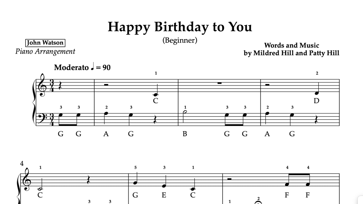 Happy Birthday to You (Beginner)