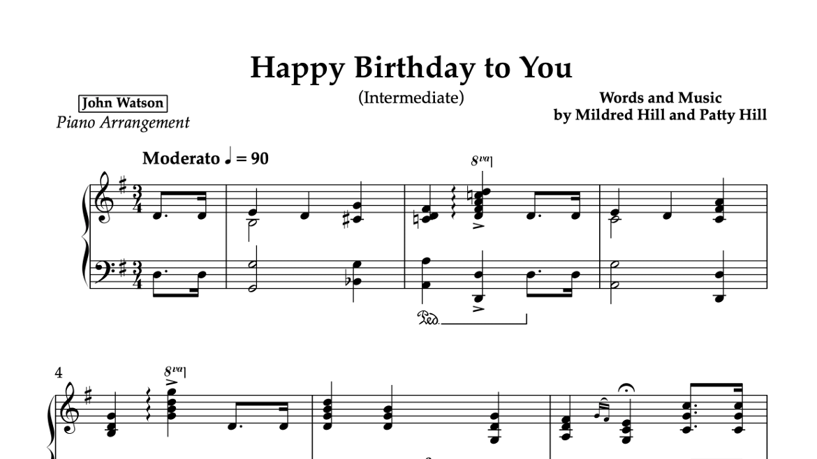 Happy Birthday to You (Intermediate)