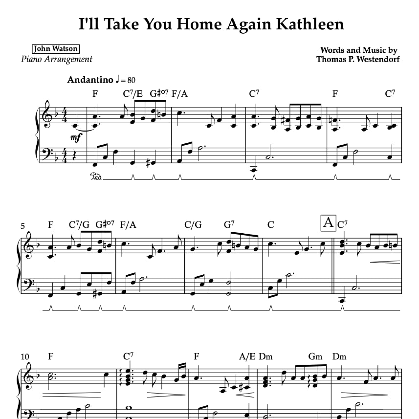 I'll Take You Home Again Kathleen